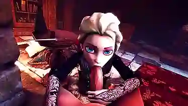 Принцесса Дисней Эльза трахается и сосет хуй в порно пародии на Disney